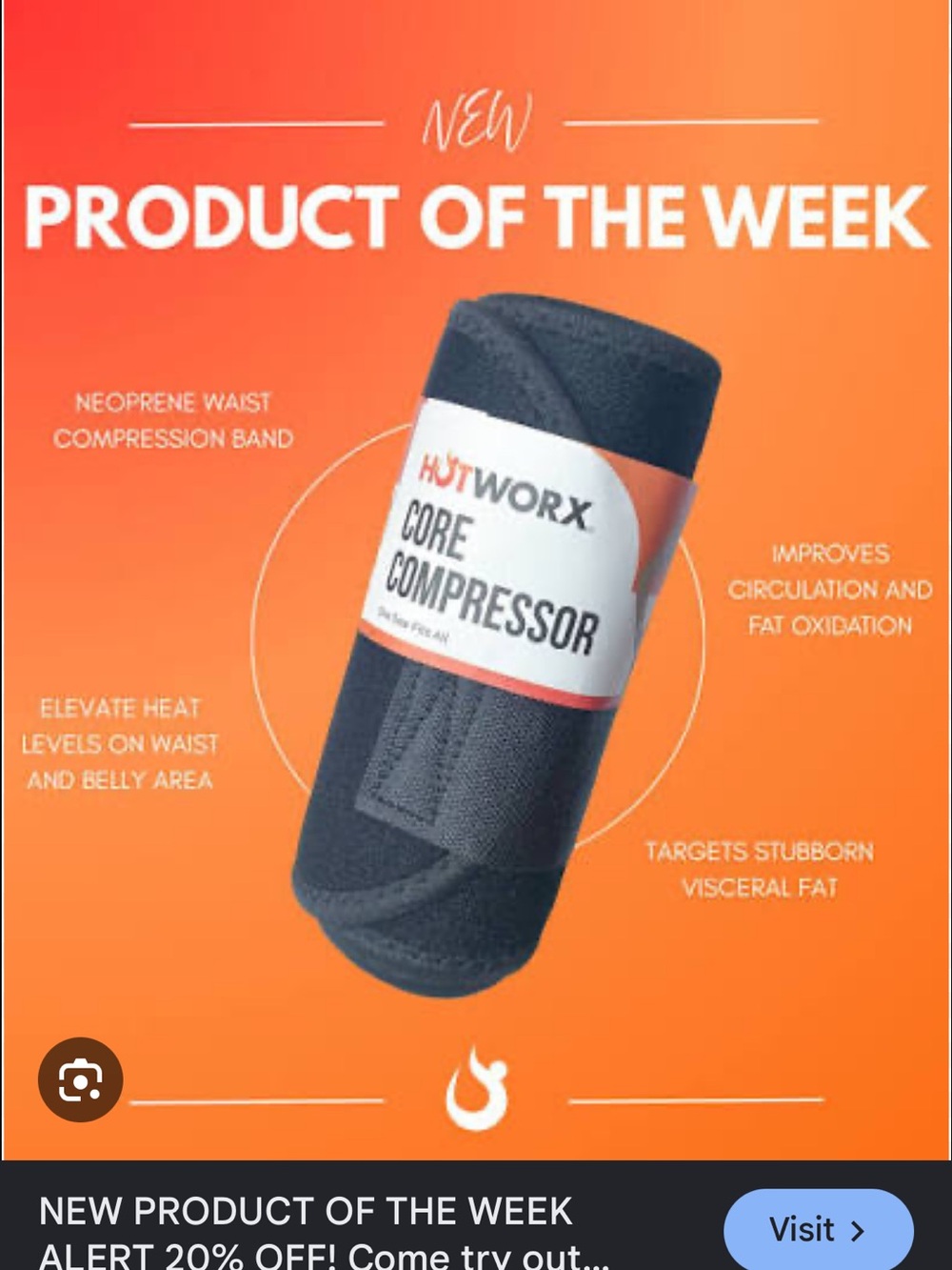 Hotworx Core Compressor - Black Core Support - Picture 2 of 4
